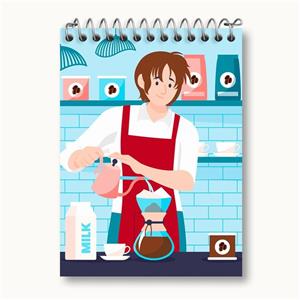دفتر یادداشت باریستا کافه چی کد 28134