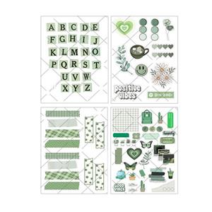 برچسب مدل برش نخورده طرح اسکرپ بوک گرین مجموعه 4 عددی -