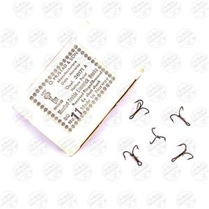قلاب موستاد سه شاخ سرکج برنز سایز ۱۱ بسته ۵ عددی MUSTAD Treble Limerick HOOKS 36171A