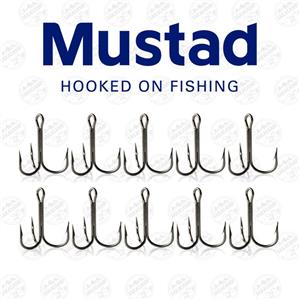 قلاب موستاد نیکل مشکی سایز ۱۴ بسته ۱۰ عددی MUSTAD Triples HOOKS