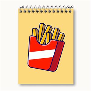 دفتر یادداشت فست فود سیب زمینی