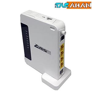 مودم روتر چهار پورت بی سیم زولتریکس زد دبلیو 555 Zoltrix ZW555-3G-300mbps-Wireless-ADSL2+Router