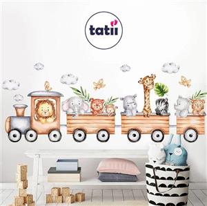 برچسب و استیکر دیواری کودک تاتی _ قطار حیوانات