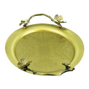 سینی پذیرایی مدل بیضی متوسط برنجی کد B-3088