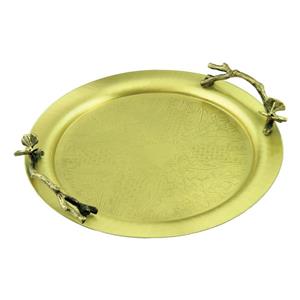 سینی پذیرایی مدل گرد متوسط برنجی کد B-3086