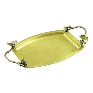 سینی پذیرایی مدل هلالی کوچک برنجی کد B-3080