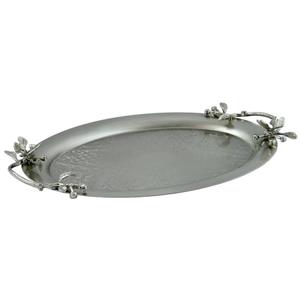 سینی پذیرایی بیضی بزرگ نقره‌ای سالینو کد N-6089