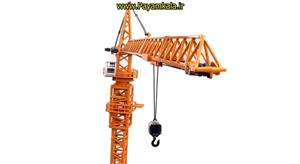 ماکت ماشین فلزی جرثقیل برجی (تاور کرین) (TOWER SLEWING CRANE) (KDW 1:50) جعبه دار زرد 