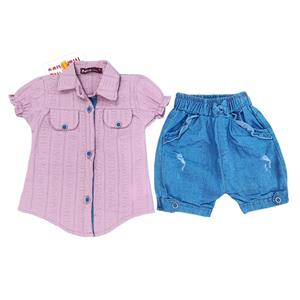 شومیز شرتک جین دخترانه کد 1571