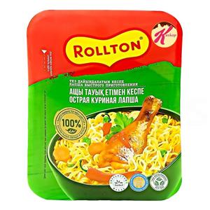 نودل کره ای رولتون با طعم مرغ تند مدل بشقابی (90 گرم) Rollton