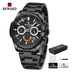 ساعت مردانه فلزی مارک ریوارد ضدآب در حد شستشو سه موتوره فعال تقویم دار جنس بند استیل با کیفیت کد 1918607