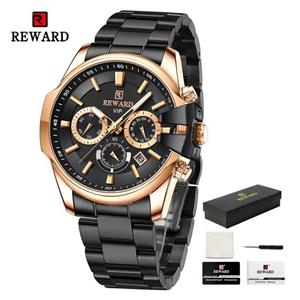 ساعت مردانه فلزی مارک ریوارد ضدآب در حد شستشو سه موتوره فعال تقویم دار جنس بند استیل با کیفیت کد 1918606