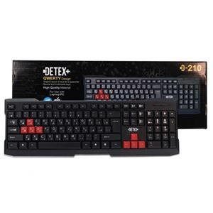 کیبورد سیمدار گیمینگ برند DETEX مدل 210