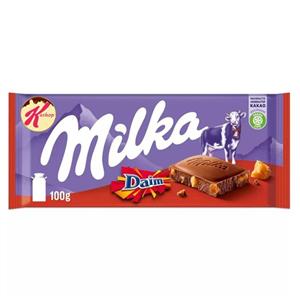 شکلات تابلت میلکا با مغز بادام کاراملی دایم (100 گرم) daim milka 