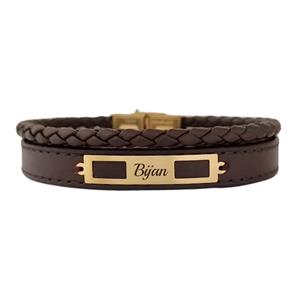 دستبند طلا 18 عیار مردانه لیردا مدل اسم بیژن 825 
