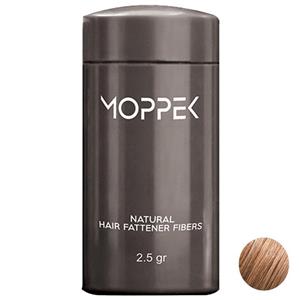 پودر پرپشت کننده مو موپک مدل Light Brown وزن 2.5 گرم رنگ قهوه ای روشن Moppek Hair Fattener Fiber powder 2.5g 