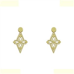 گوشواره طلا 18 عیار زنانه مدوپد مدل لوزی کد GA1-10097 