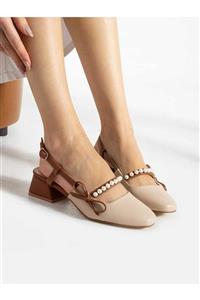 کفش کرم پاشنه بلند طرحدار پر رنگ زنانه برند Alemdar Shoes کد 1713334829 