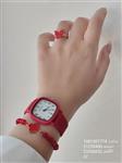 ست هدیه دخترانه ساعت دستبند و انگشتر رنگ ثابت کیفیت عالی کد 1815519