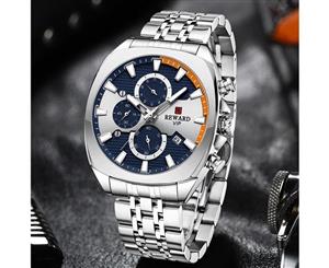 ساعت مردانه فلزی مارک ریوارد سه موتوره فعال ضدآب در حد شستشو تقویم دار جنس بند استیل با کیفیت کد 1918644