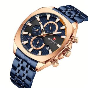 ساعت مردانه فلزی مارک ریوارد سه موتوره فعال ضدآب در حد شستشو تقویم دار جنس بند استیل با کیفیت کد 1918645