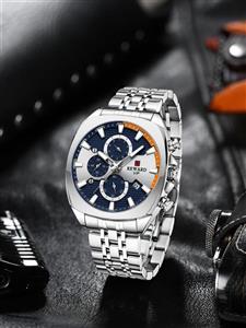 ساعت مردانه فلزی مارک ریوارد سه موتوره فعال ضدآب در حد شستشو تقویم دار جنس بند استیل با کیفیت کد 1918643