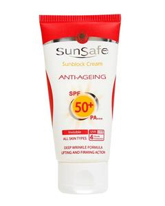 کرم ضد آفتاب و چروک SPF50 مناسب انواع پوست سان سیف ۵۰ میل 