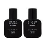 عطر جیبی مردانه اسکلاره مدل  Silver scent حجم 35 میلی لیتر مجموعه دو عددی