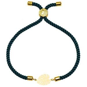 دستبند طلا 18 عیار دخترانه مدل برگ کد 638