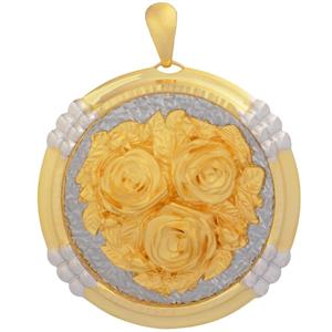 آویز گردنبند طلا 18 عیار زنانه طلای مستجابی مدل گل رز آوا کد 1 