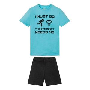 ست تی شرت آستین کوتاه و شلوارک بچگانه پیپرتس مدل 348384