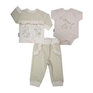 ست 3 تکه لباس نوزادی آدمک مدل لمه کد 32200