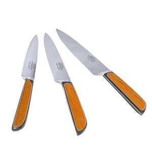 چاقوی آشپزخانه دست ساز  زنجان مدل ستاره لوکس مجموعه 3 عددی