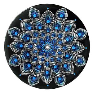 بشقاب دیوارکوب سفالی طرح نقطه کوبی مدل SADAF