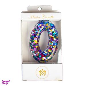 شمع تولد مدل لاکچری پولکدار طرح عدد 0