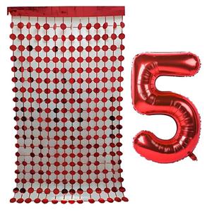 بادکنک فویلی مستر تم طرح عدد 5 به همراه ریسه تزئینی