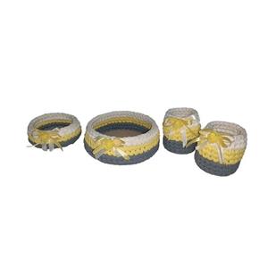 سبد قلاب بافی تریکو کد New-002 مجموعه 4 عددی