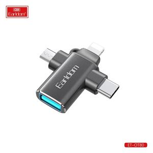 مبدل USB OTG به microUSB / لایتنینگ / USB-C ارلدام مدل ET-OT80