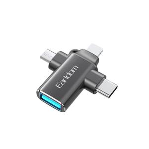 مبدل USB OTG به microUSB لایتنینگ USB-C ارلدام مدل ET-OT80 