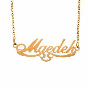 گردنبند طلا 18 عیار زنانه مدل اسم مائده