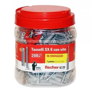 رول پلاک و پیچ فیشر مدل SX6-518955 بسته 400 عددی