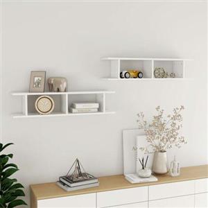 شلف دیواری فلفور کابینت مدل pcs 90x18 cm مجموعه دو عددی مدل 501585