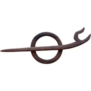 سنجاق مو دخترانه مدل کانزاشی چوبی حرف ع و حلقه