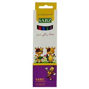 مداد رنگی 6 رنگ سبز کد 0001