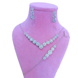 نیم ست نقره زنانه مدل فلاور 114 -