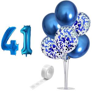 بادکنک آرایی مستر تم طرح کروم شیشه ای پولکی کد 41 بسته 11 عددی