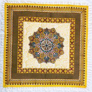 قلمکاری  رومیزی قلمکار مدل QTSA4 طرح گل ترنج -