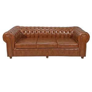 مبل سه نفره بازرگانی پارسین مدل چستر دو قالپاقه عسلی