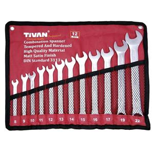 آچار یکسر تخت و یکسر رینگی تیوان مدل ART-TN-FR12P  مجموعه 12 عددی