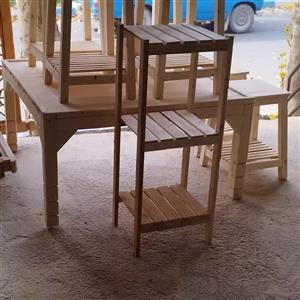 استند گلدان مدل چوبی 3 طبقه